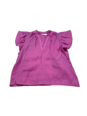 Jonathan Simkhai Pink Ruffle Sleeve Blouse with tank Size M Vibrant Lightweight